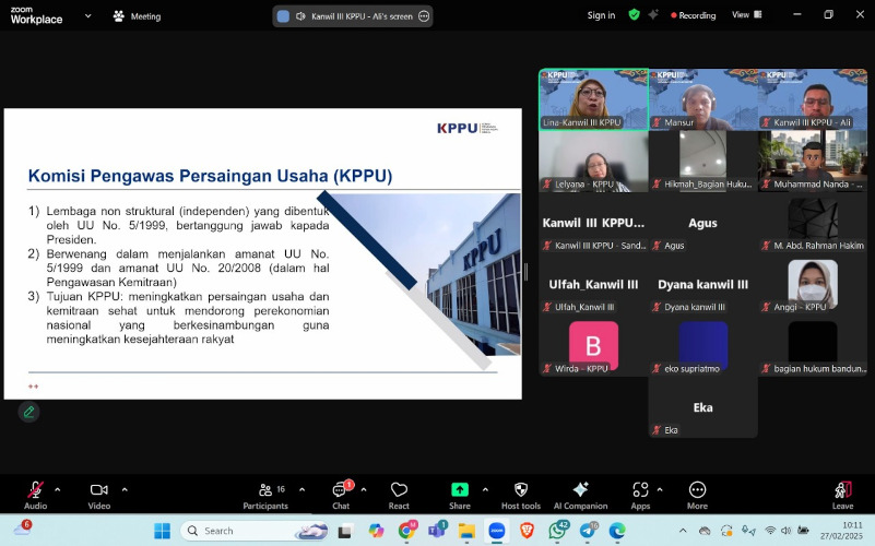 Sosialisasi Persaingan Usaha dan Asistensi Kebijakan Persaingan Usaha di Lingkungan Pemerintah Daerah di Provinsi Jawa Barat